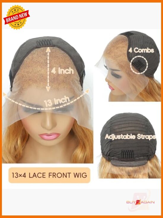 200% Density HD Lace Front Wig Human Hair Body Wave Pre Plucked 13x4 Lace Full main image 6